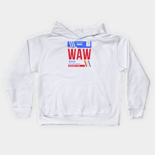 Warsaw (WAW) Airport Code Baggage Tag Kids Hoodie